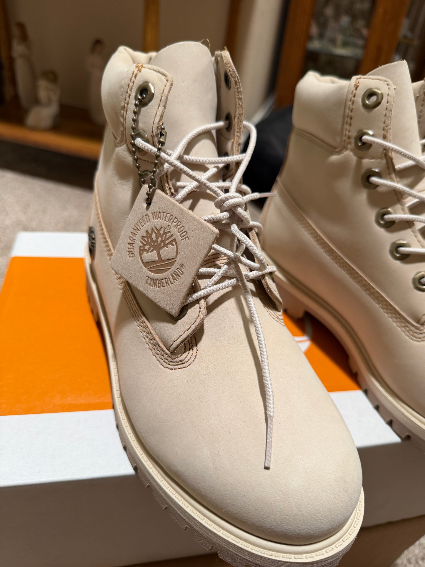 Timberland Beige Lace-Up Waterproof Work Boots