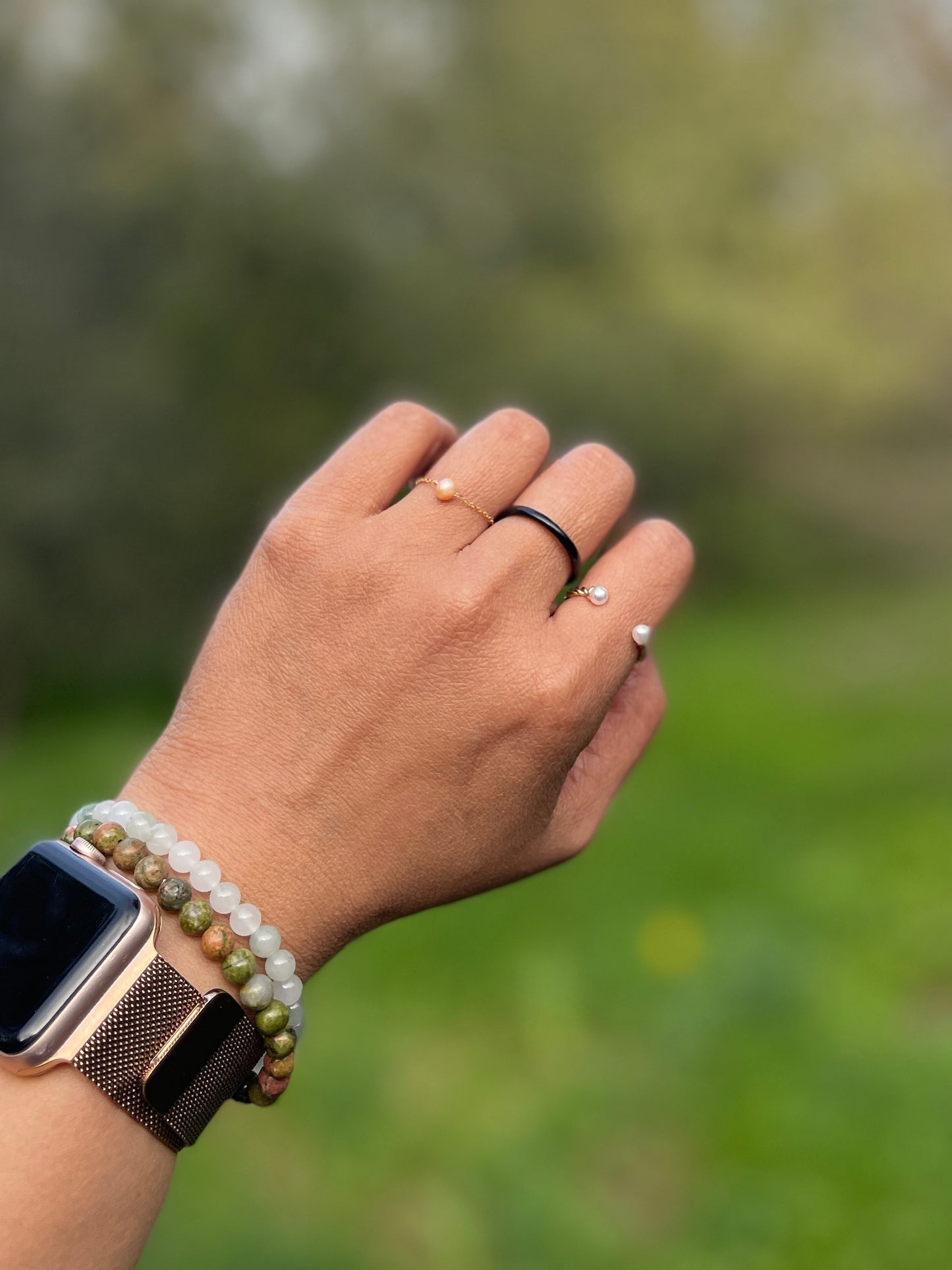 925 Sterling Silver/Gold + Akoya pearl twisted ring