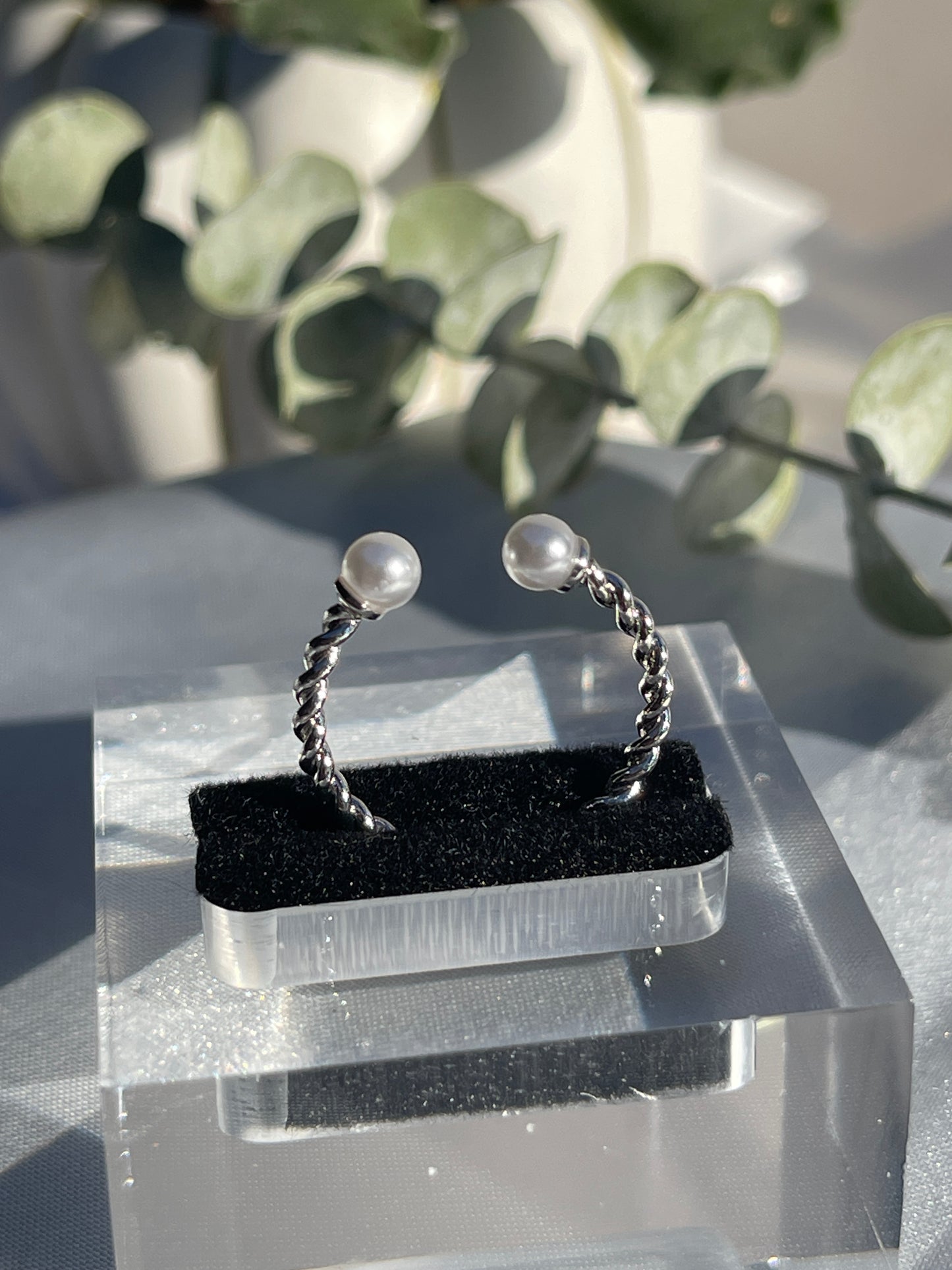 925 Sterling Silver/Gold + Akoya pearl twisted ring