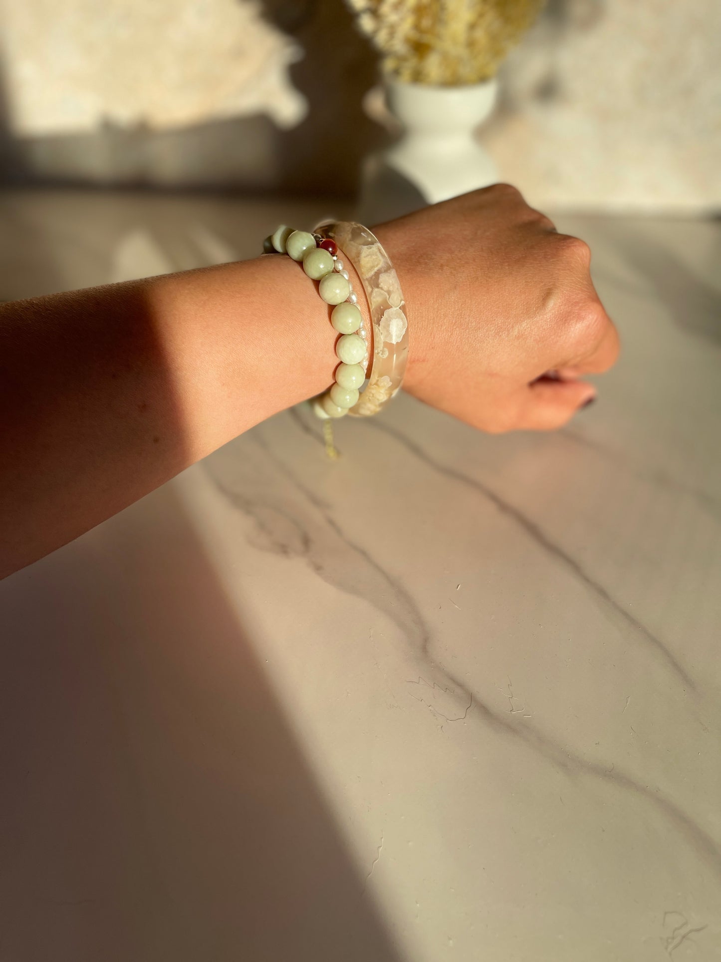 Sakura Agate aka Flower Agate Bangle